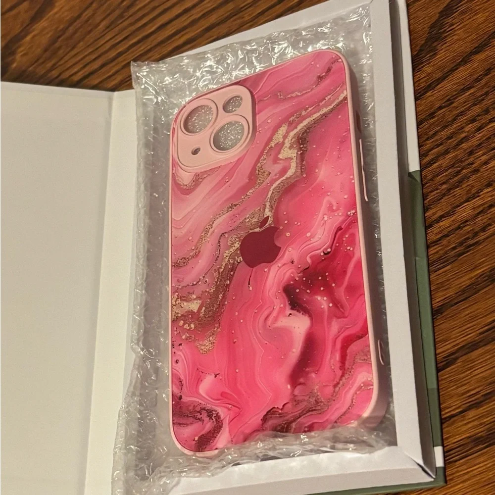 Apple iPhone 15 Phone Case - Pink Marble Design